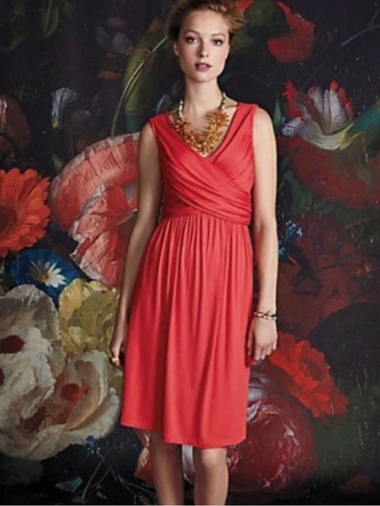 Anthropologie Dresses & Skirts - Anthropologie Girls from Savoy Sleeveless V-Neck Red Midi Dress L knit wrap